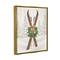 Stupell Industries Winter Skis Holiday Wreath Framed Floater Canvas Wall Art